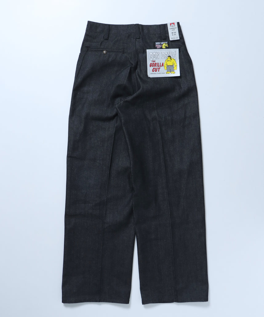 USA GORILLA CUT DENIM PANTS / ゴリラカット 12oz デニム エクストラワイドパンツ センタープレス フリスコ メキシコ産 ブラック