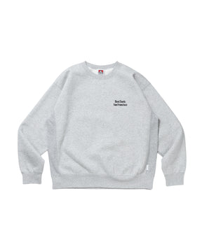 BD SWEAT CREW / スウェット クルーネック 裏起毛 ワンポイント刺繍 リサイズ ユニセックス グレー