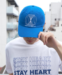 アートロゴ刺繍キャップ / 深めキャップ ブルー