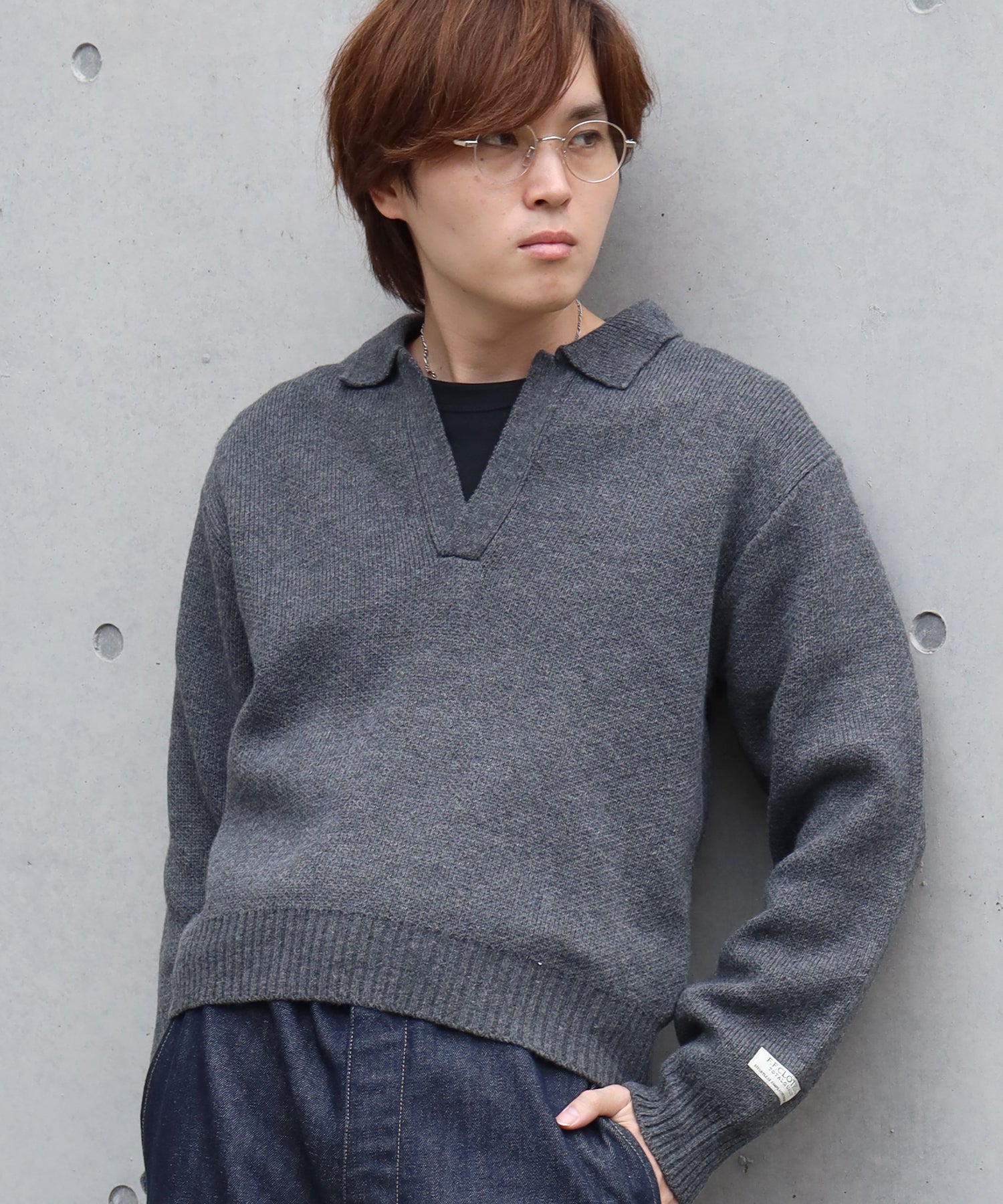 ふーみん FFEIN(フェイン)】ネーム付きスキッパーニット / ニット