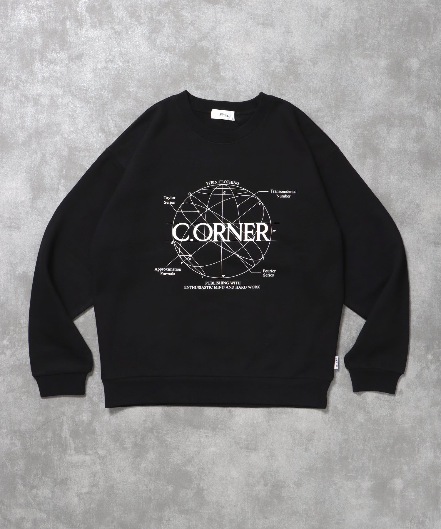 ヘビーウエイトサークルロゴスウェット / 裏起毛 スウェット クルーネック ワンポイント プリント ブラック