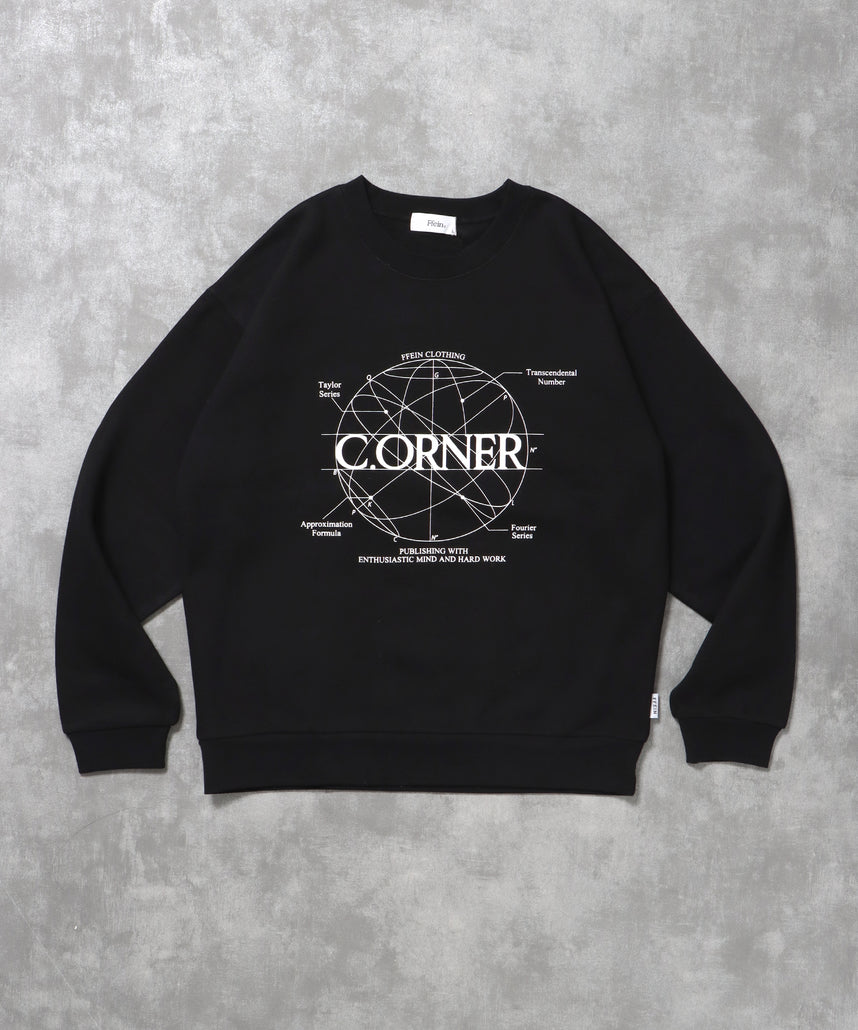 ヘビーウエイトサークルロゴスウェット / 裏起毛 スウェット クルーネック ワンポイント プリント ブラック