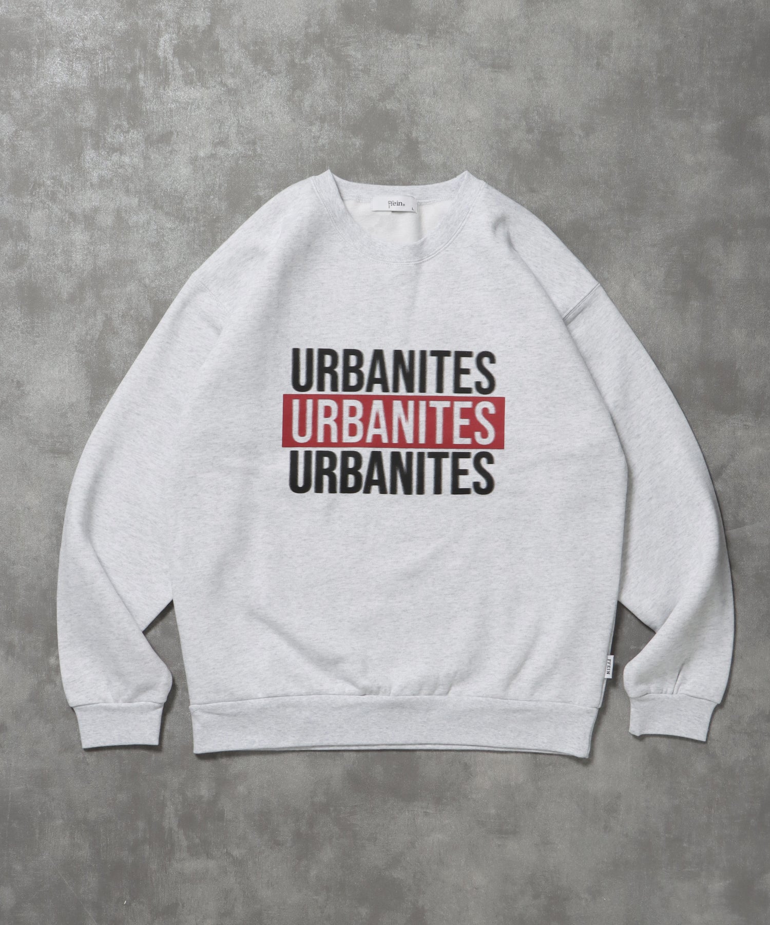 ヘビーウエイトセンターボカシロゴスウェット / 裏起毛 スウェット クルーネック ワンポイント プリント アッシュグレー