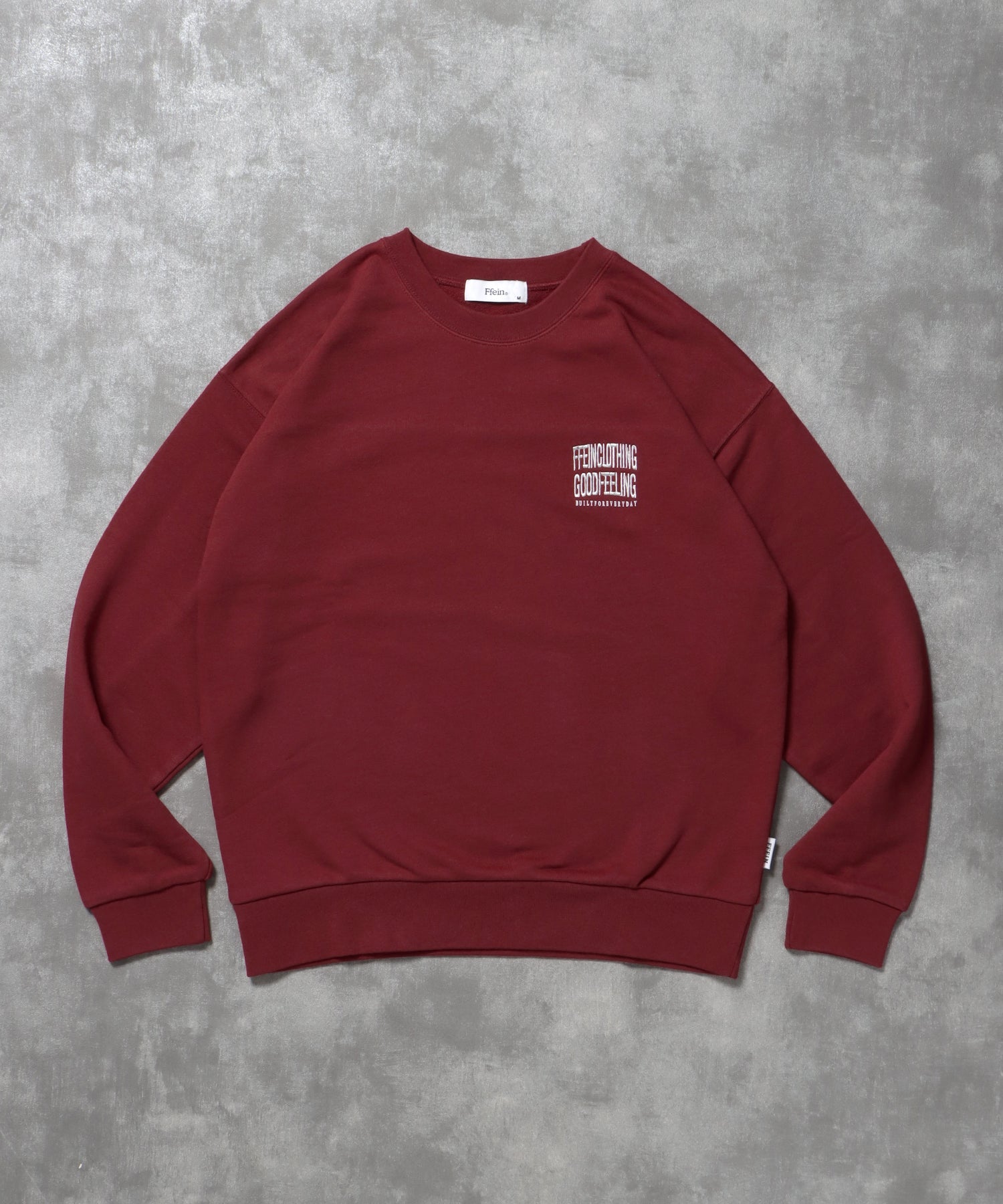 ヘビーウエイトワンポイント刺繍スウェット / スウェット トレーナー 裏毛 クルーネック ワンポイント レッド