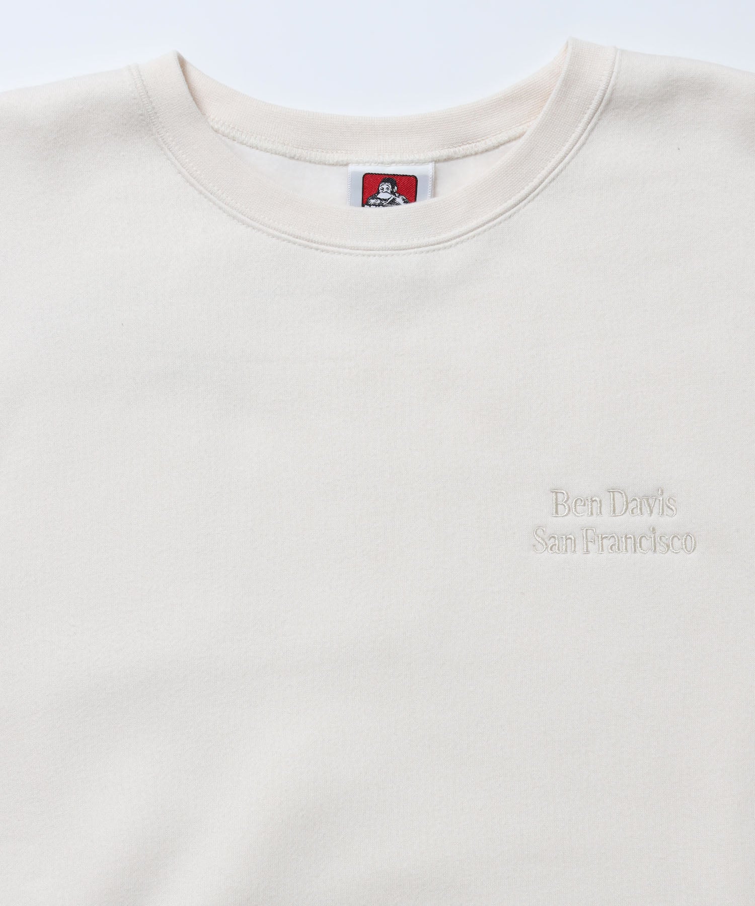 BD SWEAT CREW / スウェット クルーネック 裏起毛 ワンポイント刺繍 リサイズ ユニセックス ホワイト