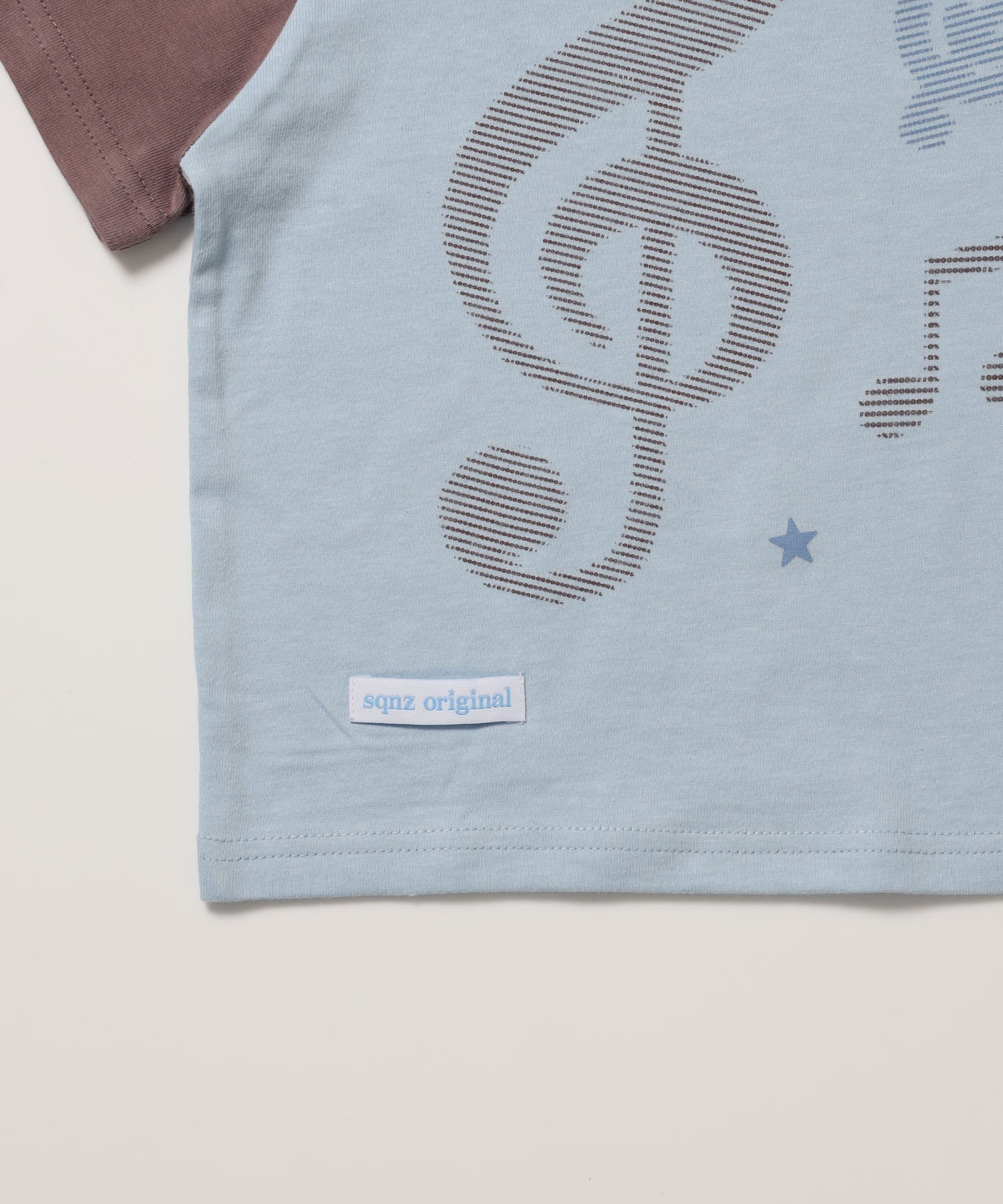 ※WEB限定 / プリントピチTシャツ / 配色ラグラン半袖Tシャツ / sqnz treble clef pt tee ブラウン