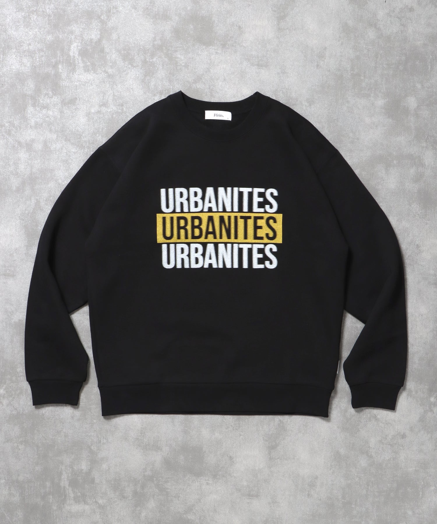 ヘビーウエイトセンターボカシロゴスウェット / 裏起毛 スウェット クルーネック ワンポイント プリント ブラック