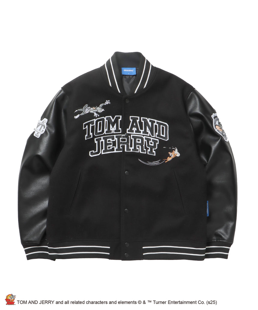 TJ 2025 STADIUM JACKET / オーバーサイズ ビッグシルエット 刺繍 アウター ジャケット ブラック