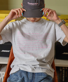 手書きメッセージショート丈Tシャツ / Tシャツ クルーネック 半袖 プリント 【短丈】 アッシュグレー