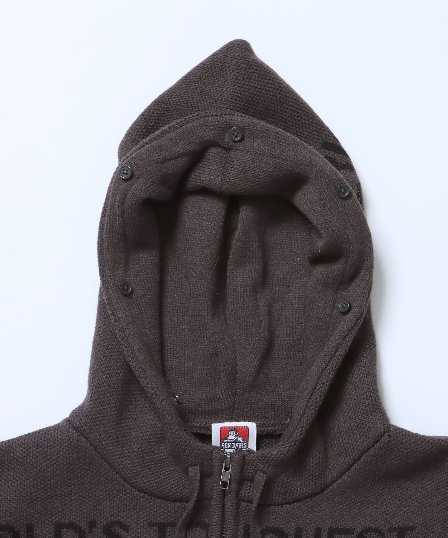 FAUX FUR TRIM KNIT JACKET / オーバーサイズ ニット ファー ジップパーカー フーディ ダブルジップ チャコール