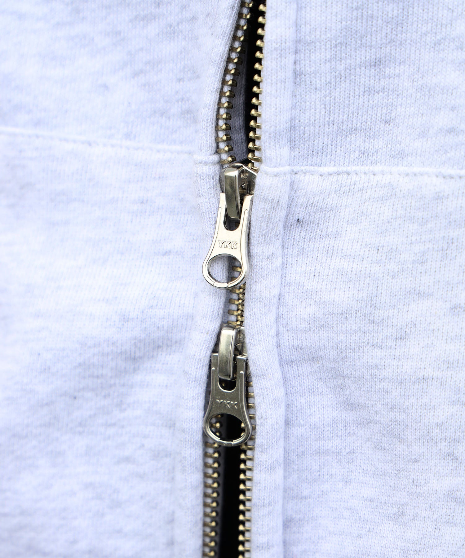 切り替えリベットジップパーカー 12oz / リベット ジップ パーカー 裏毛 フーディ アッシュグレー