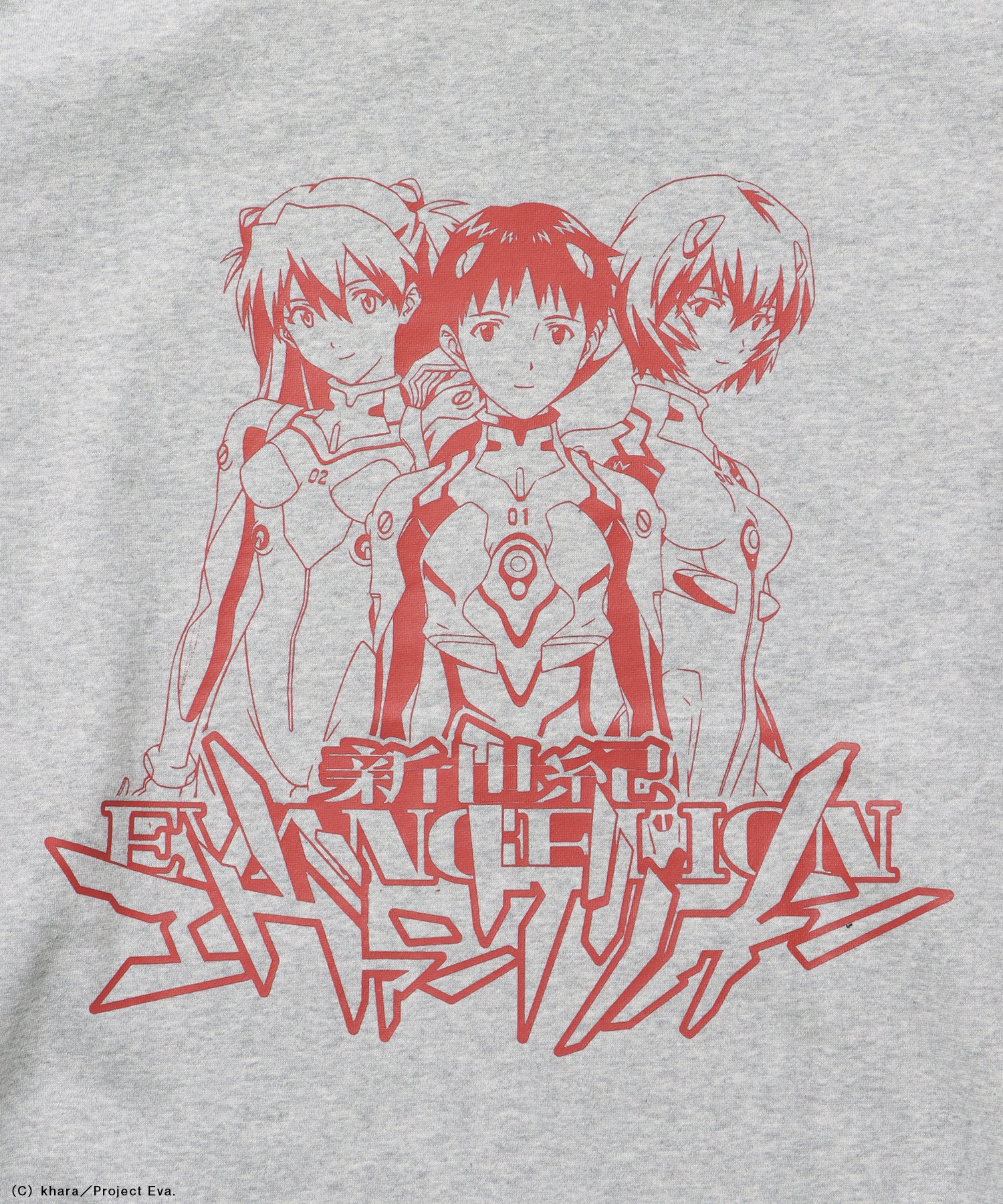 EVA CHARCTER ZIP PK / オーバーサイズ ビッグシルエット ジップパーカー 刺繍 プリント フーディ 裏起毛 ユニセックス グレー