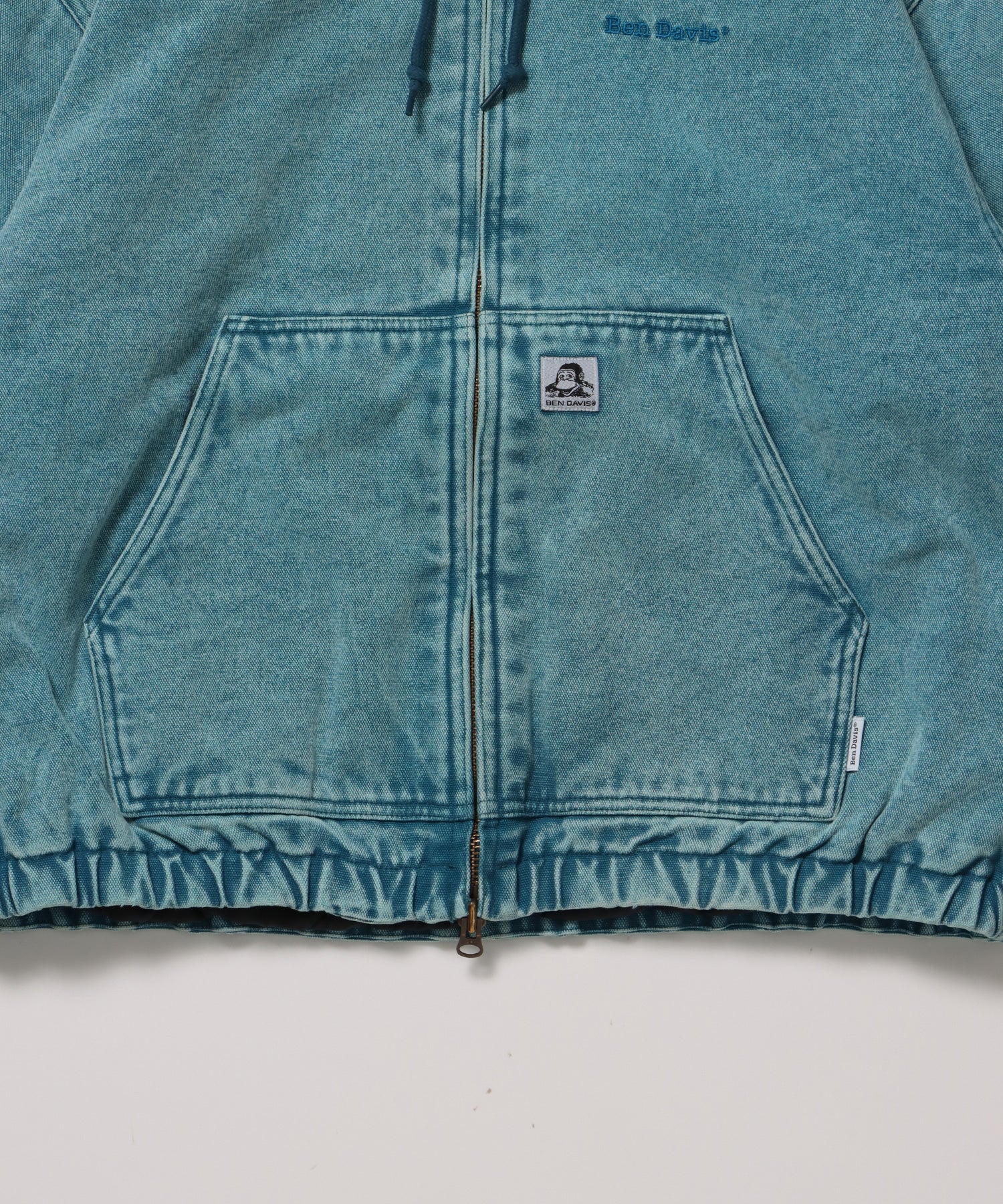 WORKERS PARKA / ジップパーカー フーディ 中綿 キルト ワークジャケット ダブルジップ ターコイズブルー