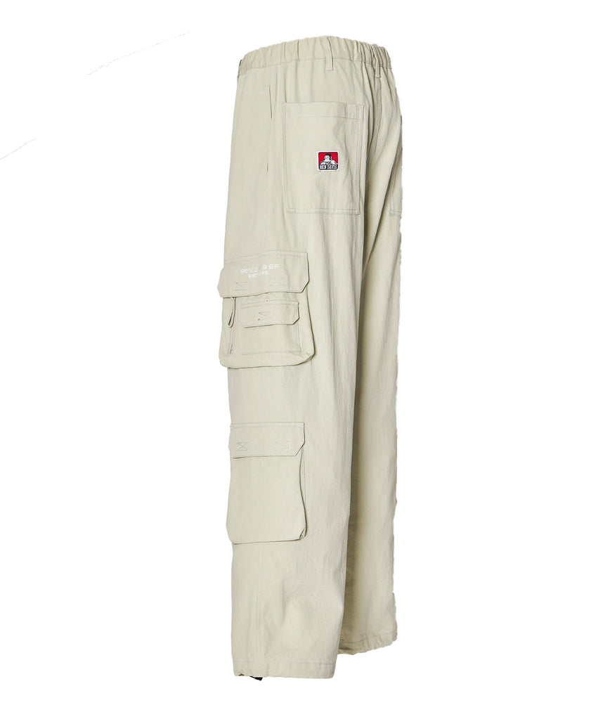 THESE DAYS TECH CARGO PANTS / ワイドテーパード 裾ドローコード グレイッシュベージュ