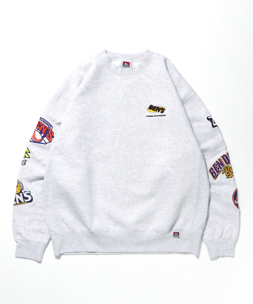 CHAMPIONSHIP PATCHED CREW NECK SWEAT / 袖ワッペン 刺繍 古着風 クルーネック スウェット アッシュグレー