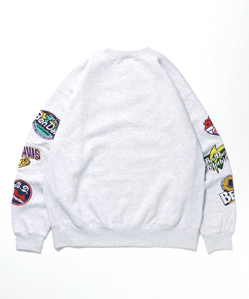 CHAMPIONSHIP PATCHED CREW NECK SWEAT / 袖ワッペン 刺繍 古着風 クルーネック スウェット アッシュグレー