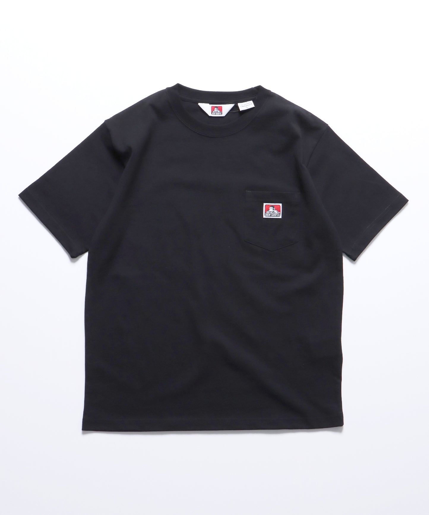 BEN'S POCKET TEE(REG) / ポケット 半袖 ワンポイント レギュラーサイズ ヘビーウエイト クルーネック ブラック