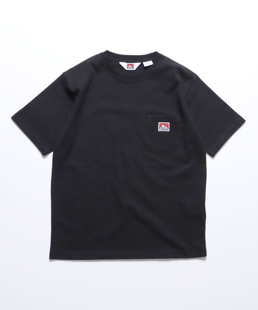 BEN'S POCKET TEE(REG) / ポケット 半袖 ワンポイント レギュラーサイズ ヘビーウエイト クルーネック ブラック