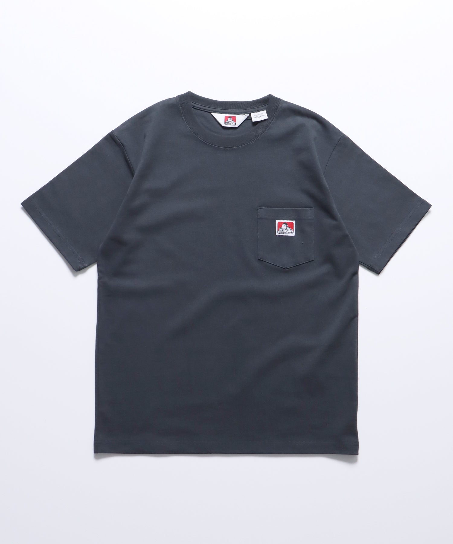 BEN'S POCKET TEE(REG) / ポケット 半袖 ワンポイント レギュラーサイズ ヘビーウエイト クルーネック チャコール