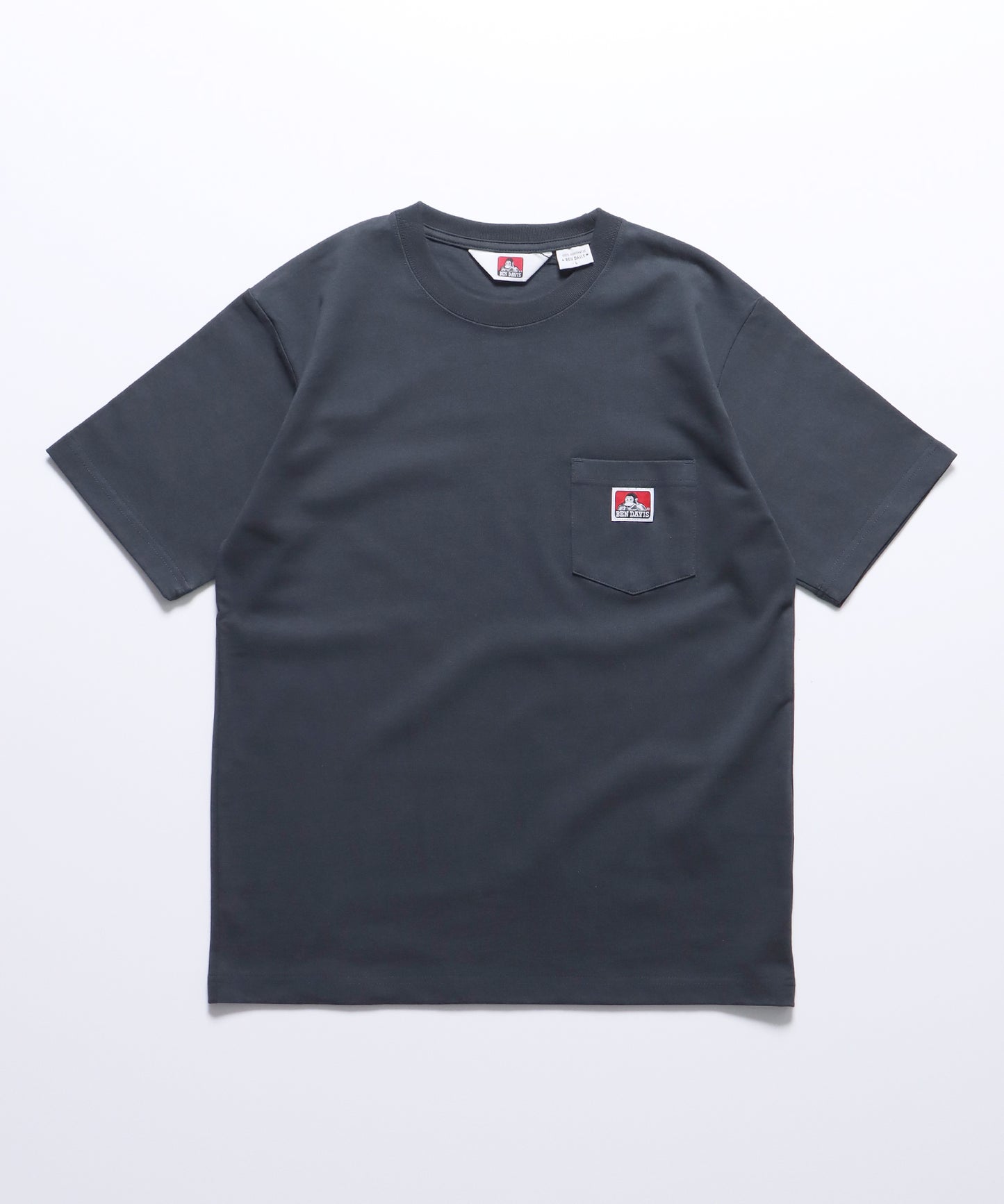 BEN'S POCKET TEE(REG) / ポケット 半袖 ワンポイント レギュラーサイズ ヘビーウエイト クルーネック チャコール