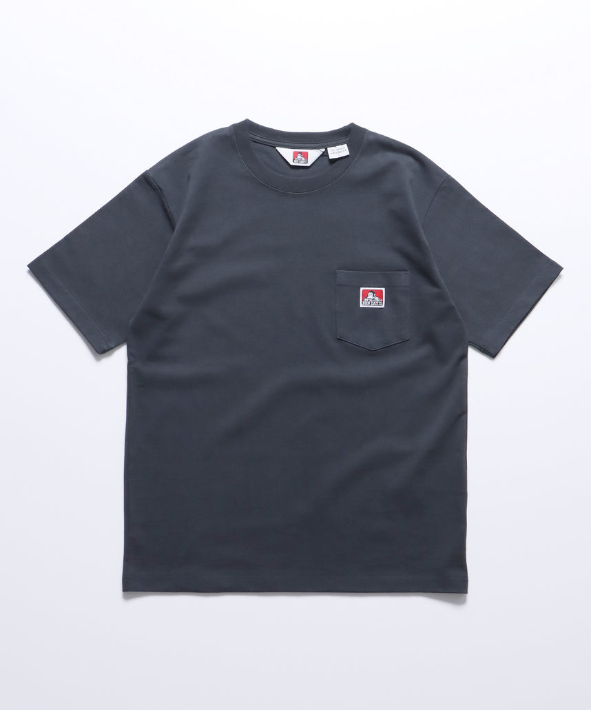 BEN'S POCKET TEE(REG) / ポケット 半袖 ワンポイント レギュラーサイズ ヘビーウエイト クルーネック チャコール