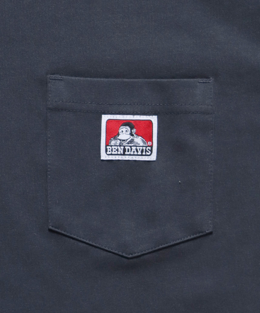 BEN'S POCKET TEE(REG) / ポケット 半袖 ワンポイント レギュラーサイズ ヘビーウエイト クルーネック チャコール