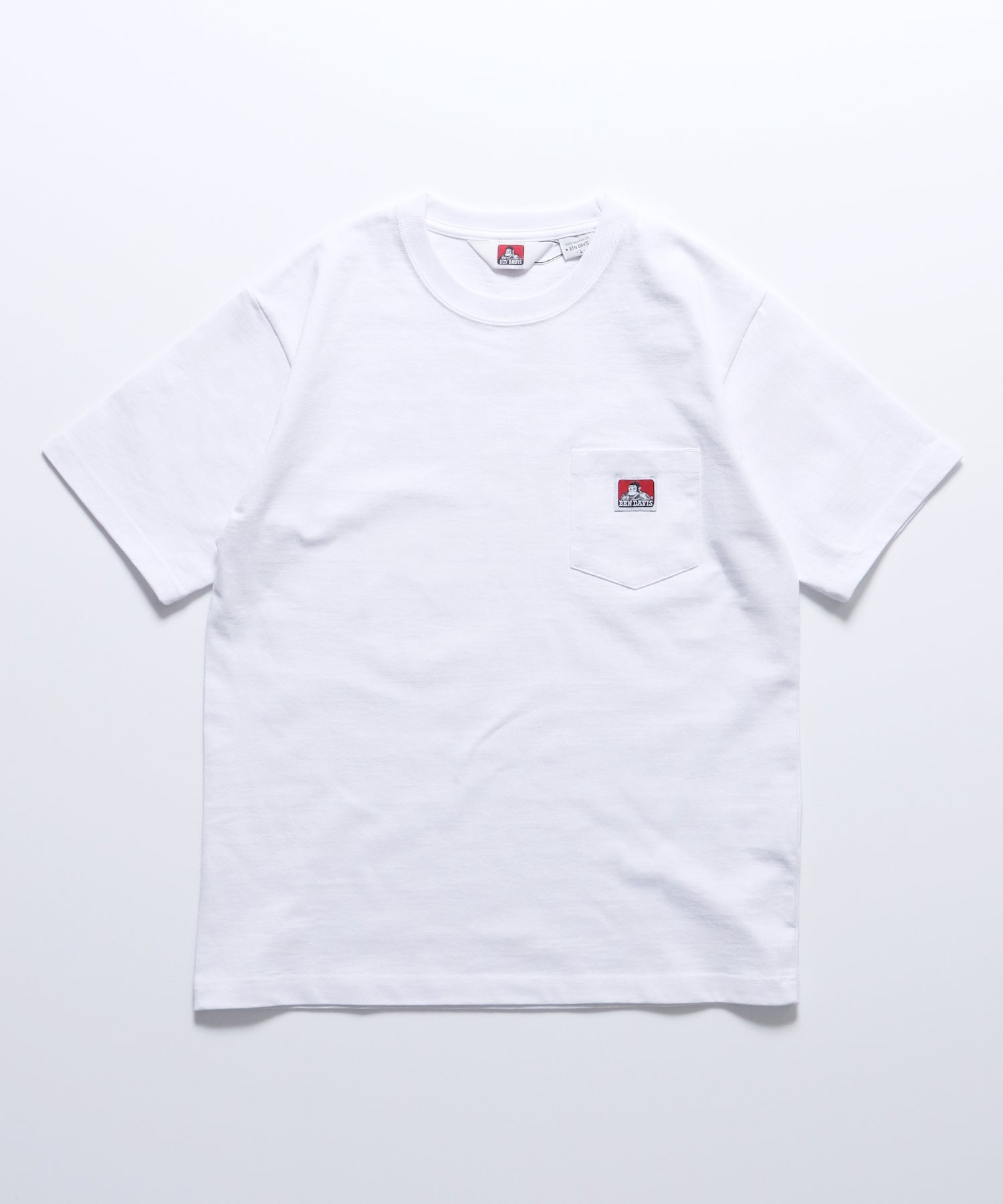BEN'S POCKET TEE(REG) / ポケット 半袖 ワンポイント レギュラーサイズ ヘビーウエイト クルーネック ホワイト