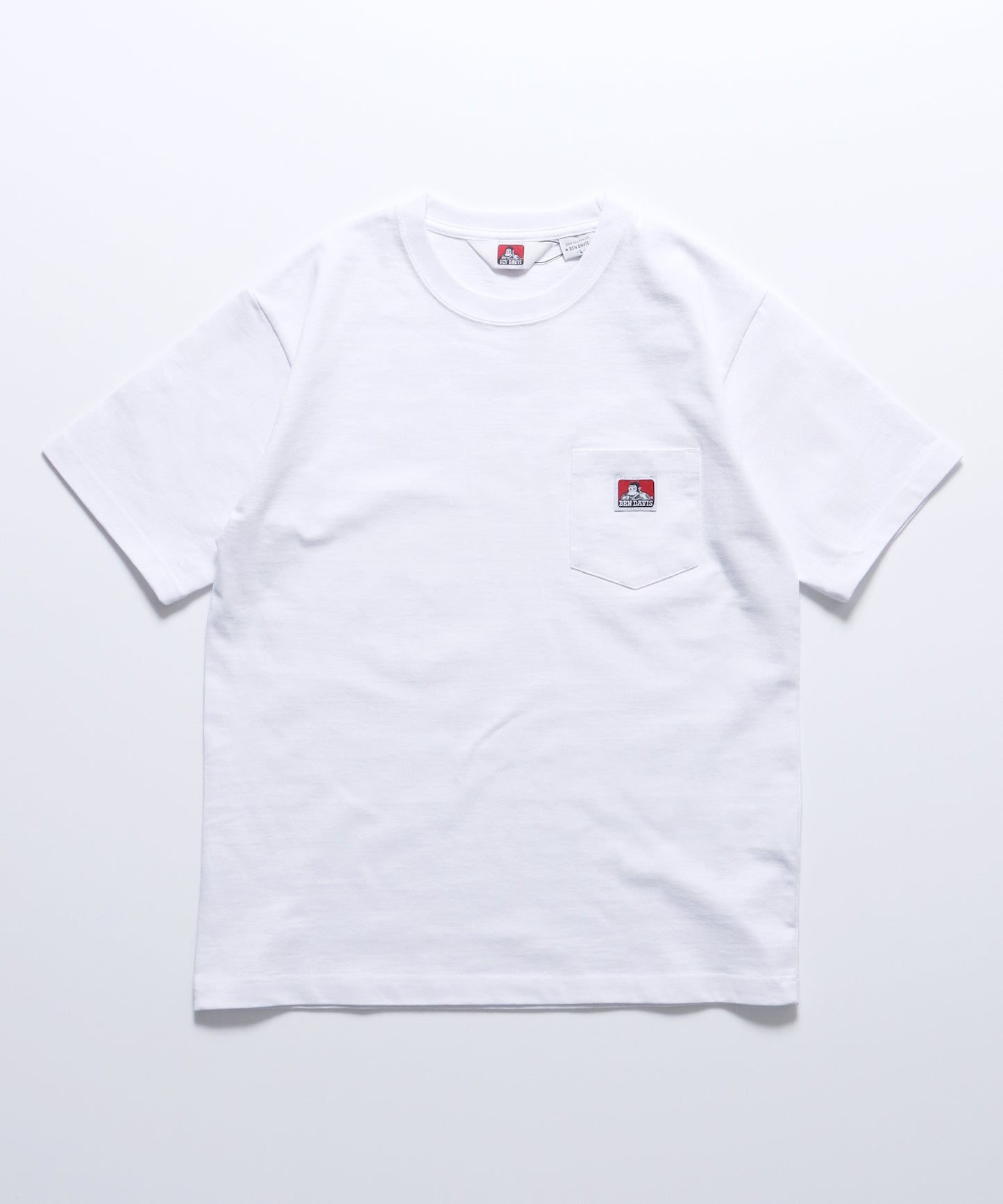 BEN'S POCKET TEE(REG) / ポケット 半袖 ワンポイント レギュラーサイズ ヘビーウエイト クルーネック ホワイト
