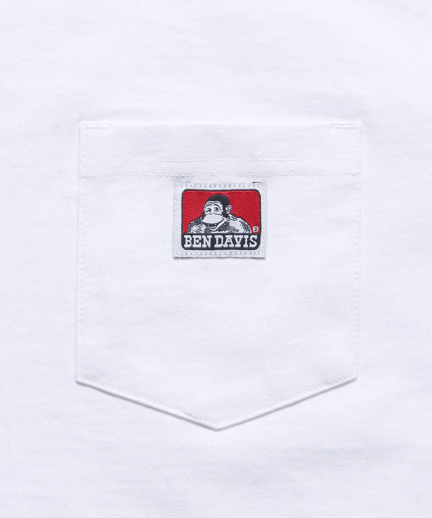 BEN'S POCKET TEE(REG) / ポケット 半袖 ワンポイント レギュラーサイズ ヘビーウエイト クルーネック ホワイト