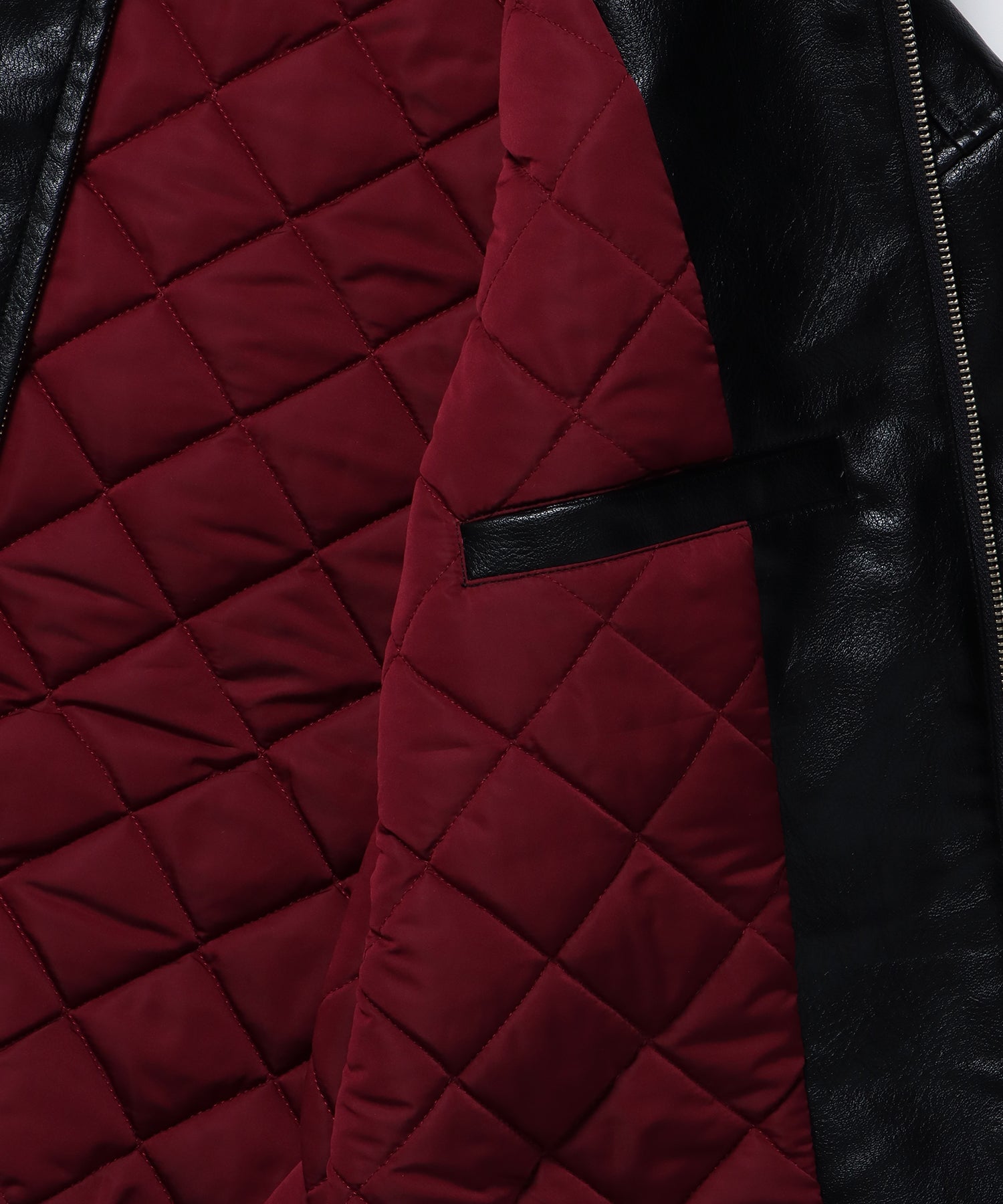 【SEQUENZ】 SYNTHETIC LEATHER BLOUSON / ヴィンテージライク ワッペン ワイド レザー ブルゾン ブラック