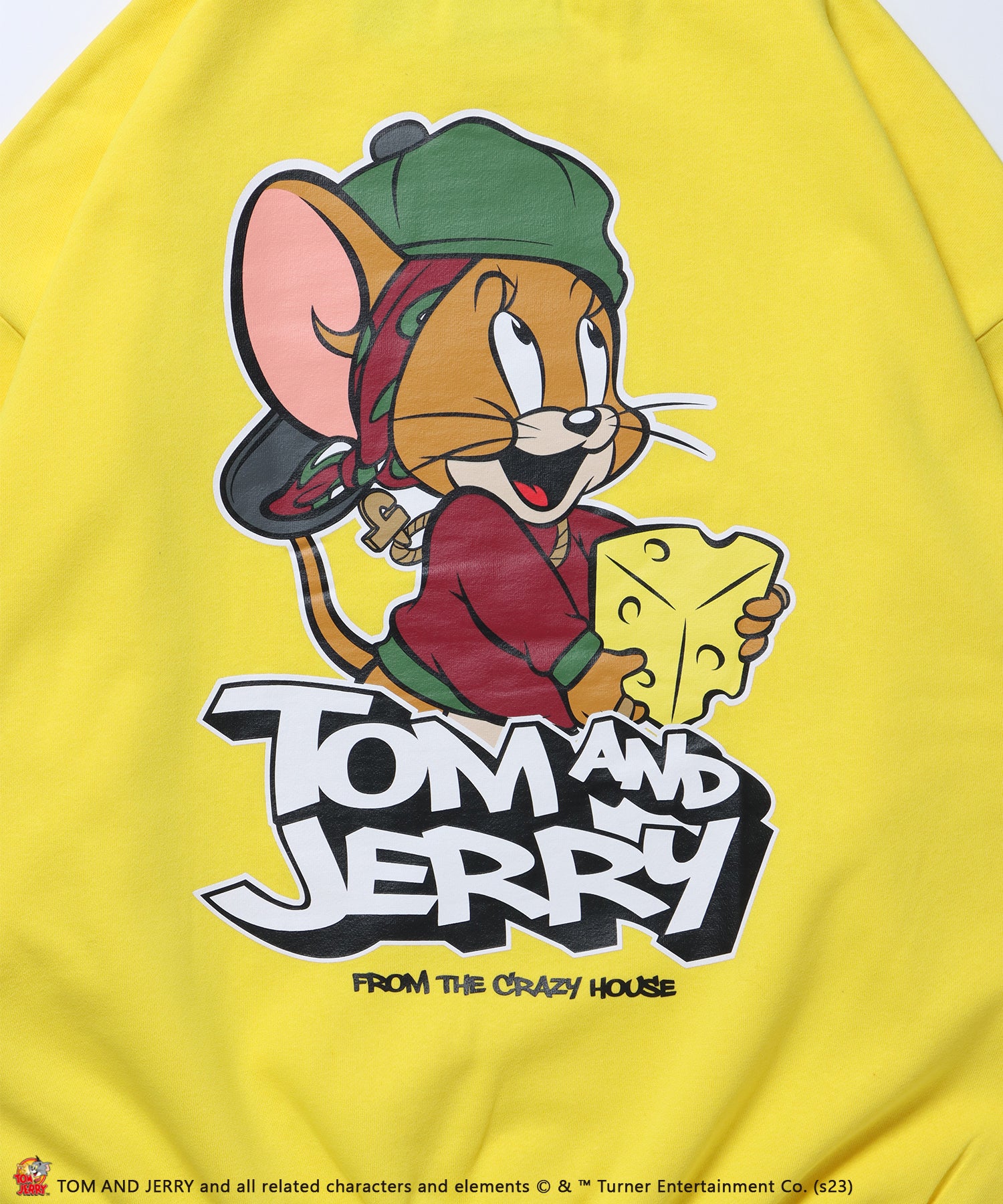 【SEQUENZ】TOM and JERRY 90s STYLE CN SWEATSHIRTS/ トムとジェリー ストリート 古着風 ロゴ ペアコーデ クルーネック スウェット レモンイエロー