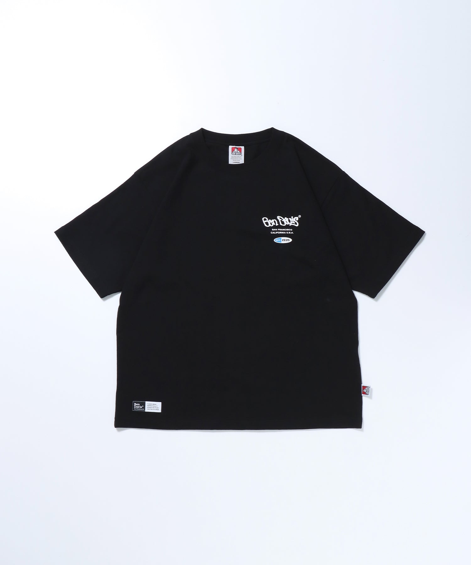 【BEN DAVIS(ベンデイビス)】 LS&SS 2TEES LAYERED(WIDE) / セット プリント レイヤード ロンT ブラック