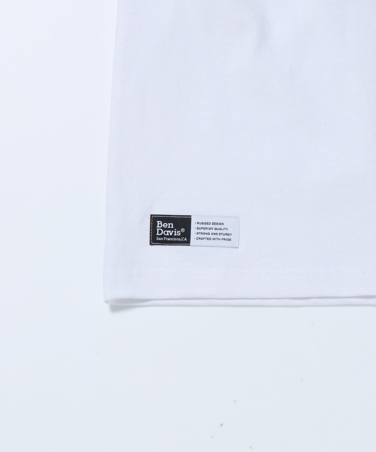 【BEN DAVIS(ベンデイビス)】 LS&SS 2TEES LAYERED(WIDE) / セット プリント レイヤード ロンT ホワイト