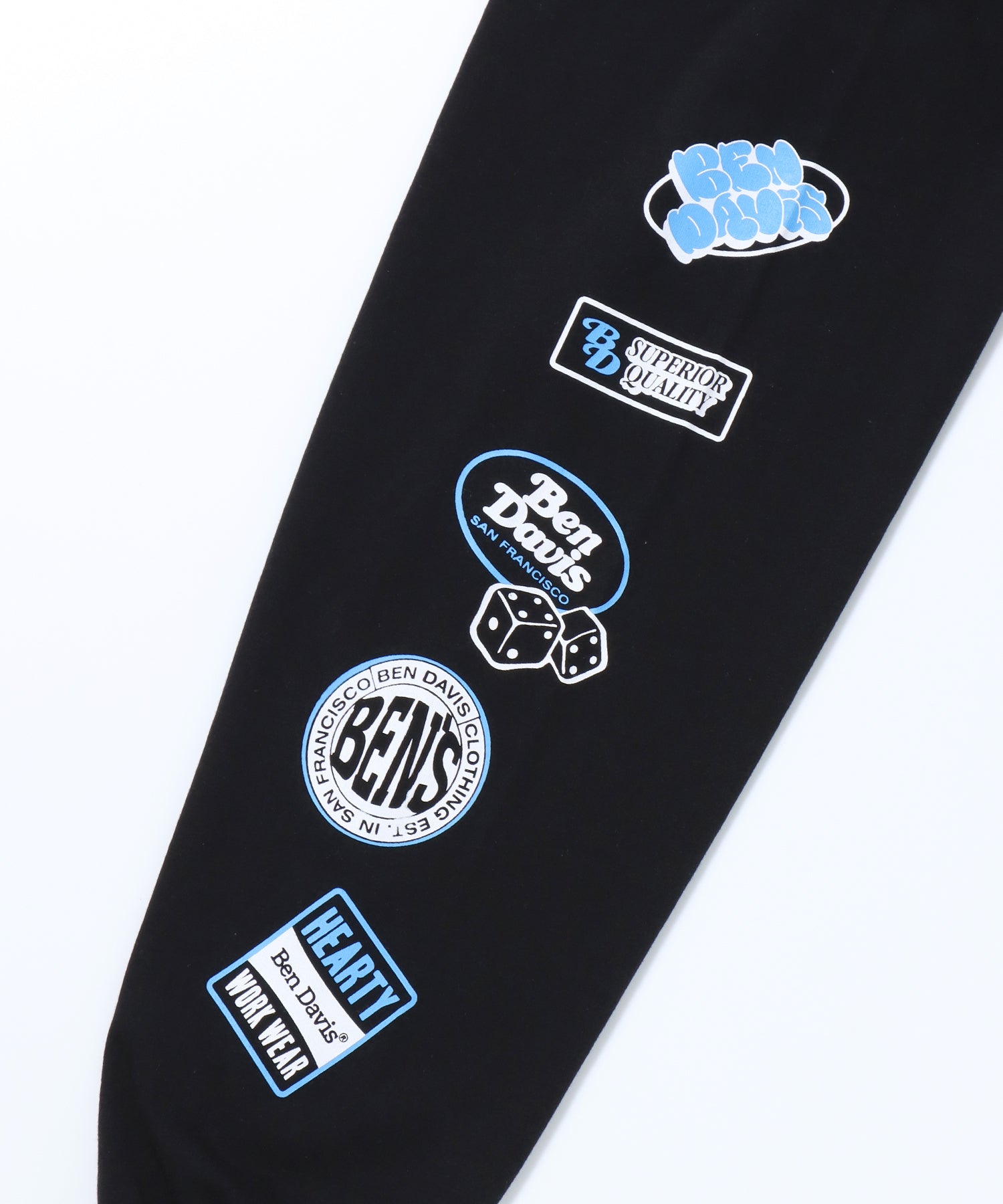 【BEN DAVIS(ベンデイビス)】 LS&SS 2TEES LAYERED(WIDE) / セット プリント レイヤード ロンT ビリヤード ホワイト
