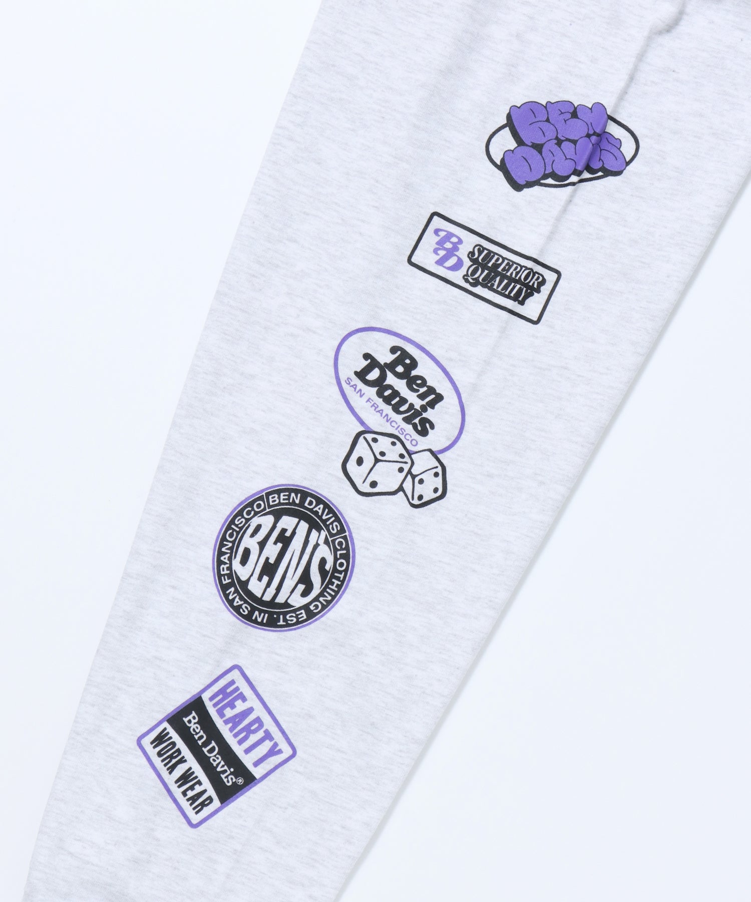 【BEN DAVIS(ベンデイビス)】 LS&SS 2TEES LAYERED(WIDE) / セット プリント レイヤード ロンT ビリヤード ダークパープル