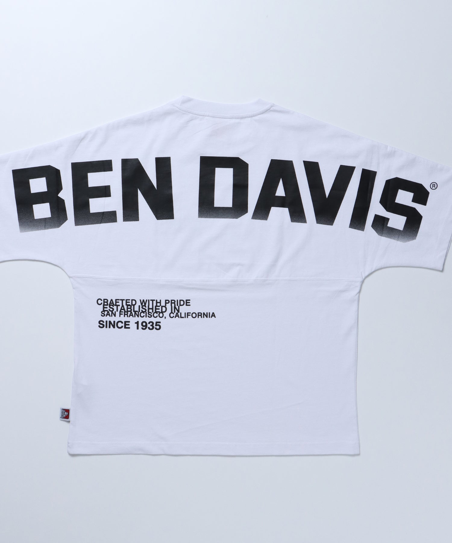 【BEN DAVIS(ベンデイビス)】 LS&SS 2TEES LAYERED(WIDE) / セット ワンポイント バックプリント レイヤード ロンT ホワイト