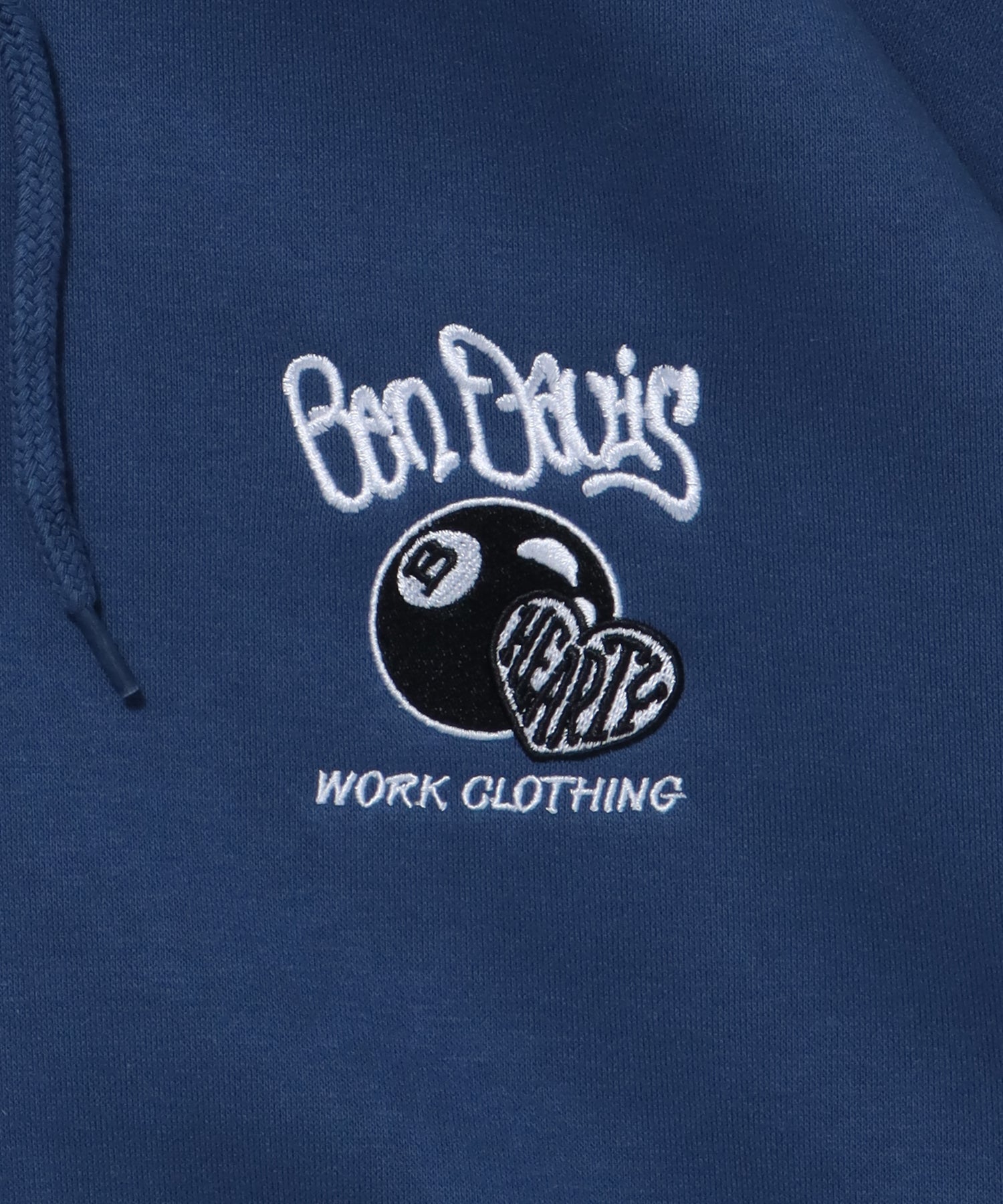 【BEN DAVIS(ベンデイビス)】 BALL ETC HOODIE NV / ロゴ ビッグ スウェット パーカー ブルー