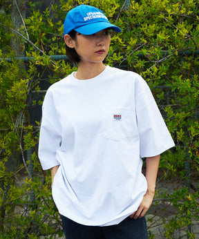 BIG POCKET TEE ZF / ポケット 半袖 ワンポイント ワイドシルエット ヘビーウエイト クルーネック ホワイト