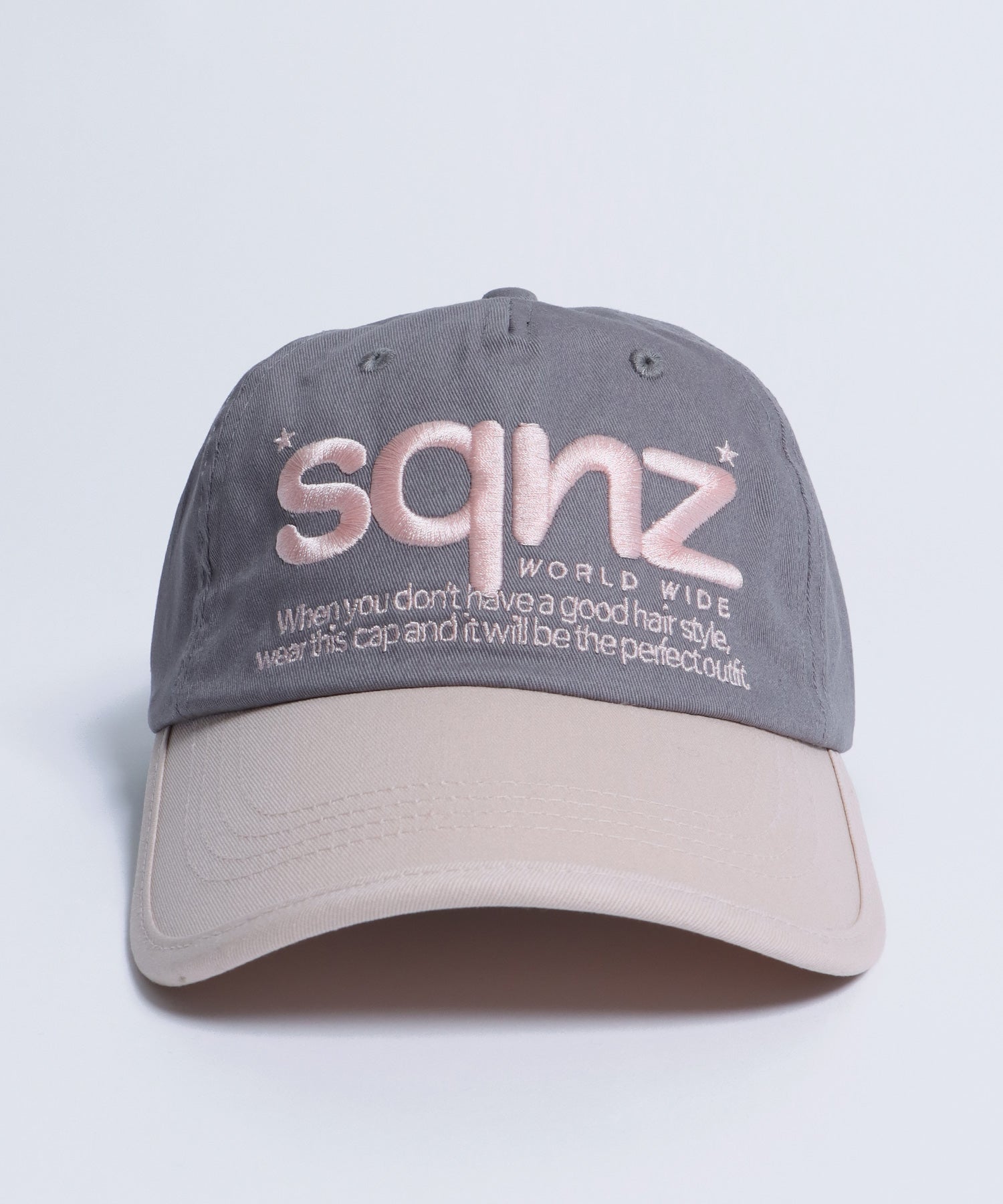 ※WEB限定 / ロゴ刺繍キャップ / sqnz logo cap ライトピンク