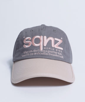 sqnz logo cap / ロゴ ベースボール キャップ 刺繍 ストリート ライトピンク