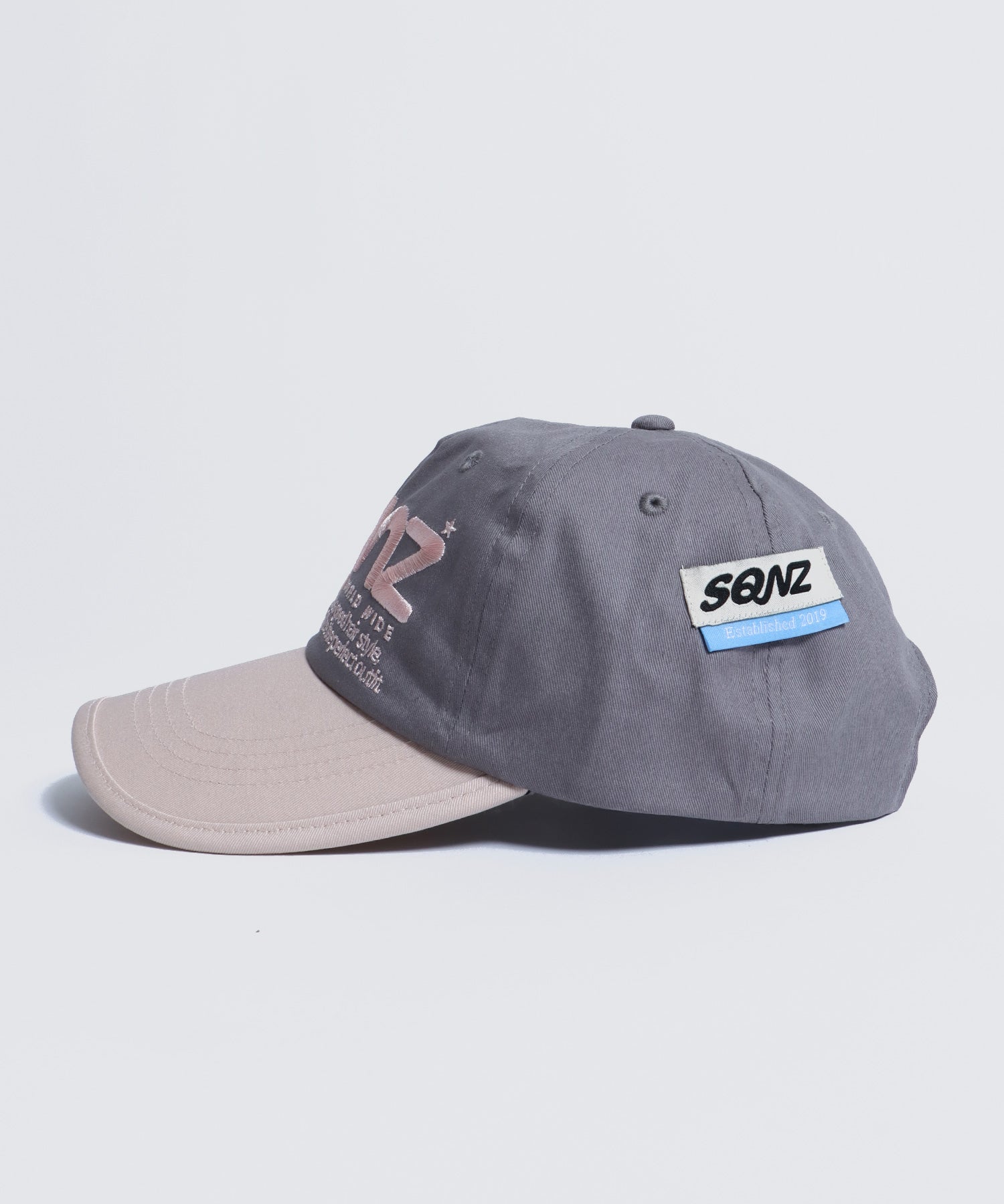 sqnz logo cap / ロゴ ベースボール キャップ 刺繍 ストリート ライトピンク