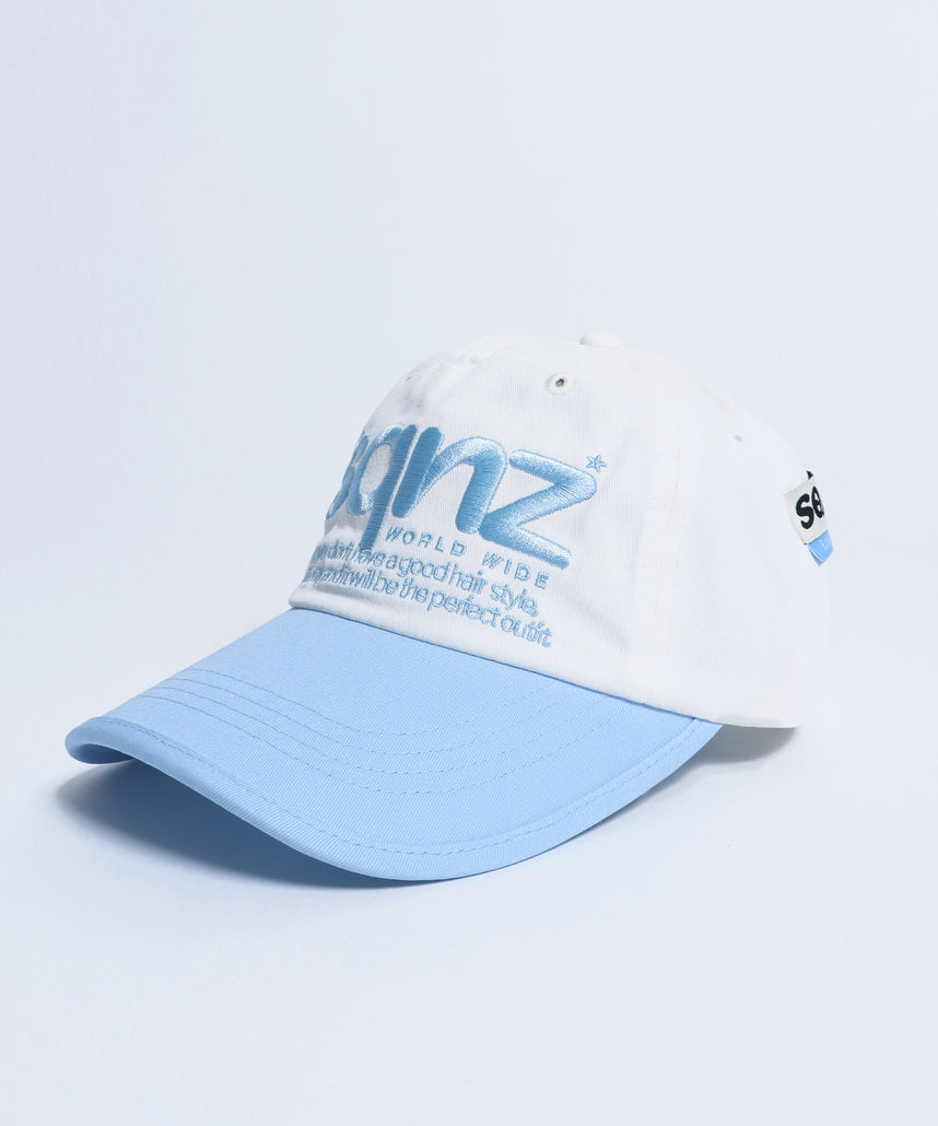 ※WEB限定 / ロゴ刺繍キャップ / sqnz logo cap ライトブルー