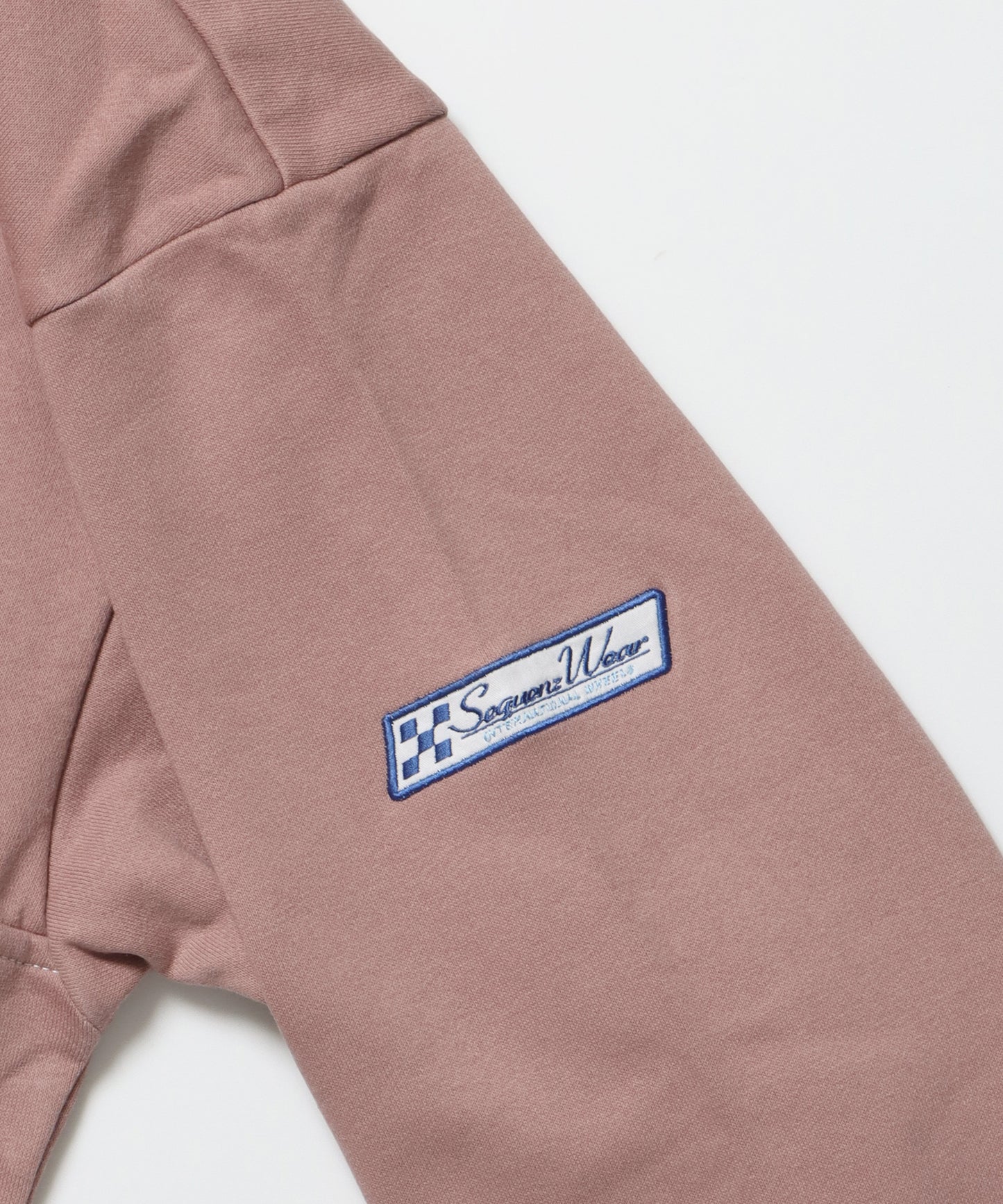 90s 1/2 ZIP SWEAT / 裏起毛 オーバーサイズ プルオーバー スウェット ルーズシルエット ハーフジップ 刺繍 ポケット ジップアップ セットアップ ピンク ≪SET UP着用可能≫