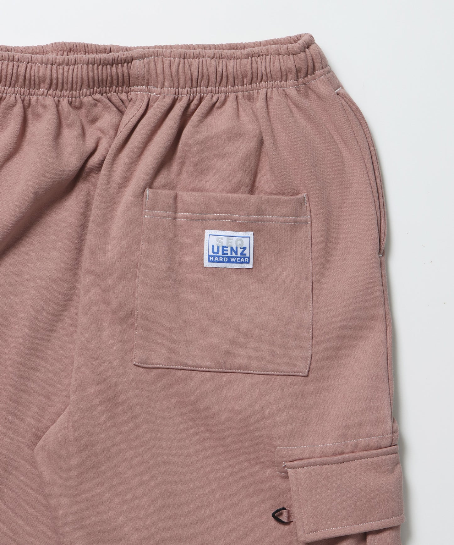 90s UTILITY CARGO SWEAT PANTS / ロゴ 刺繍 カーゴ ポケット スウェット パンツ ドローコード ワイドシルエット セットアップ ピンク ≪SET UP着用可能≫