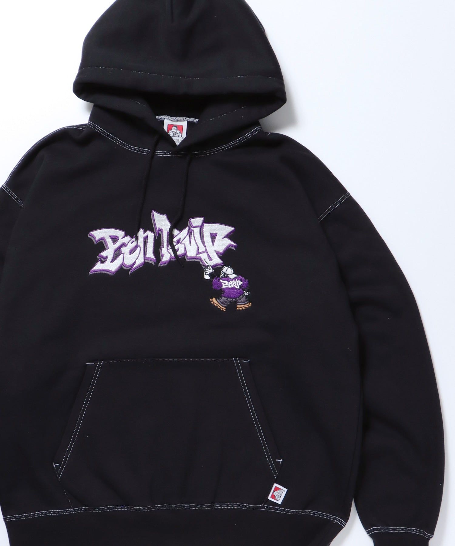 SPRAY ART HOODIE / ロゴ ビッグ 裏起毛 プルオーバー パーカー ブラック