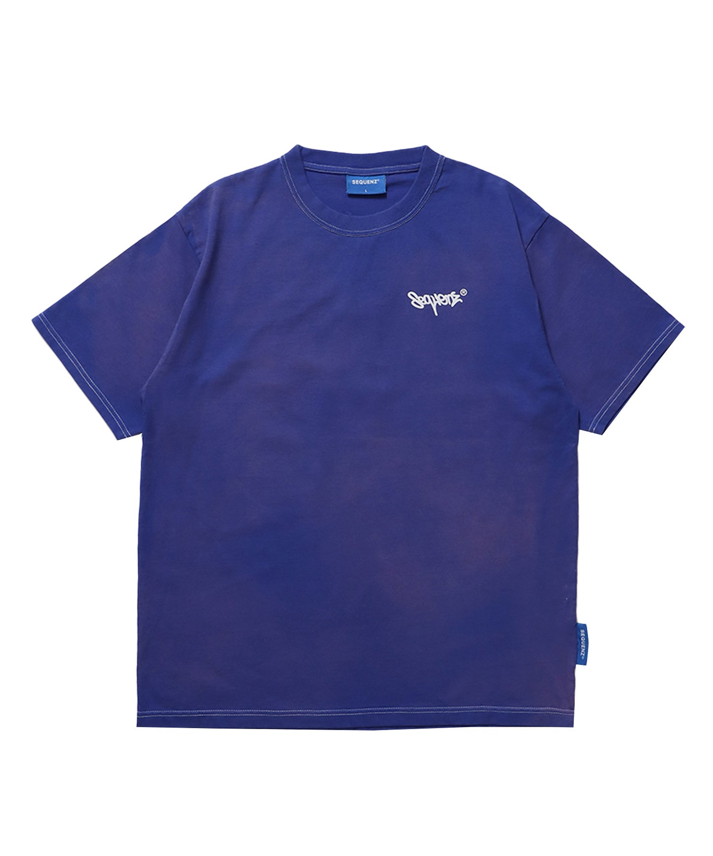 SK8 KIDZ FADE S/S TEE / スケボー Tシャツ ステッチ 配色 フェード スポーティー プリント 半袖 ブルー