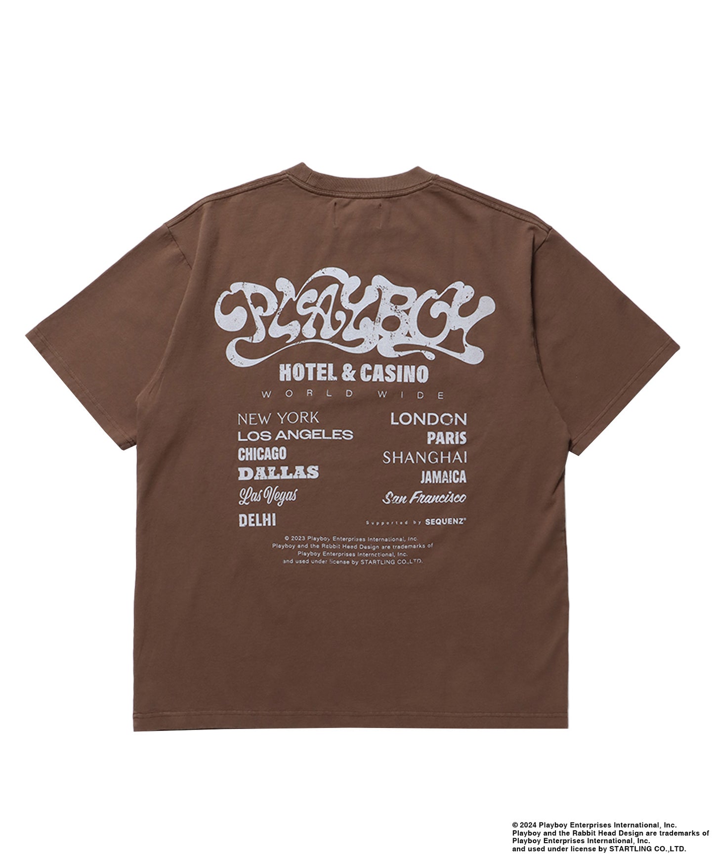 PBHC FADE S/S TEE / プレイボーイ 半袖Tシャツ バックプリント ブランドロゴ バニー ガール バンT フェード モカ