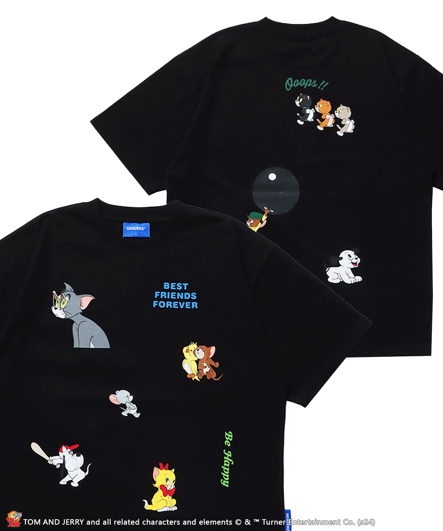 SEQUENZ（シークエンズ）】TJ BEST FRIEND S/S TEE / TOM and JERRY トムジェリ Tシャツ グラフィティ  プリント 半袖 ブラック – NAVAL Online Store