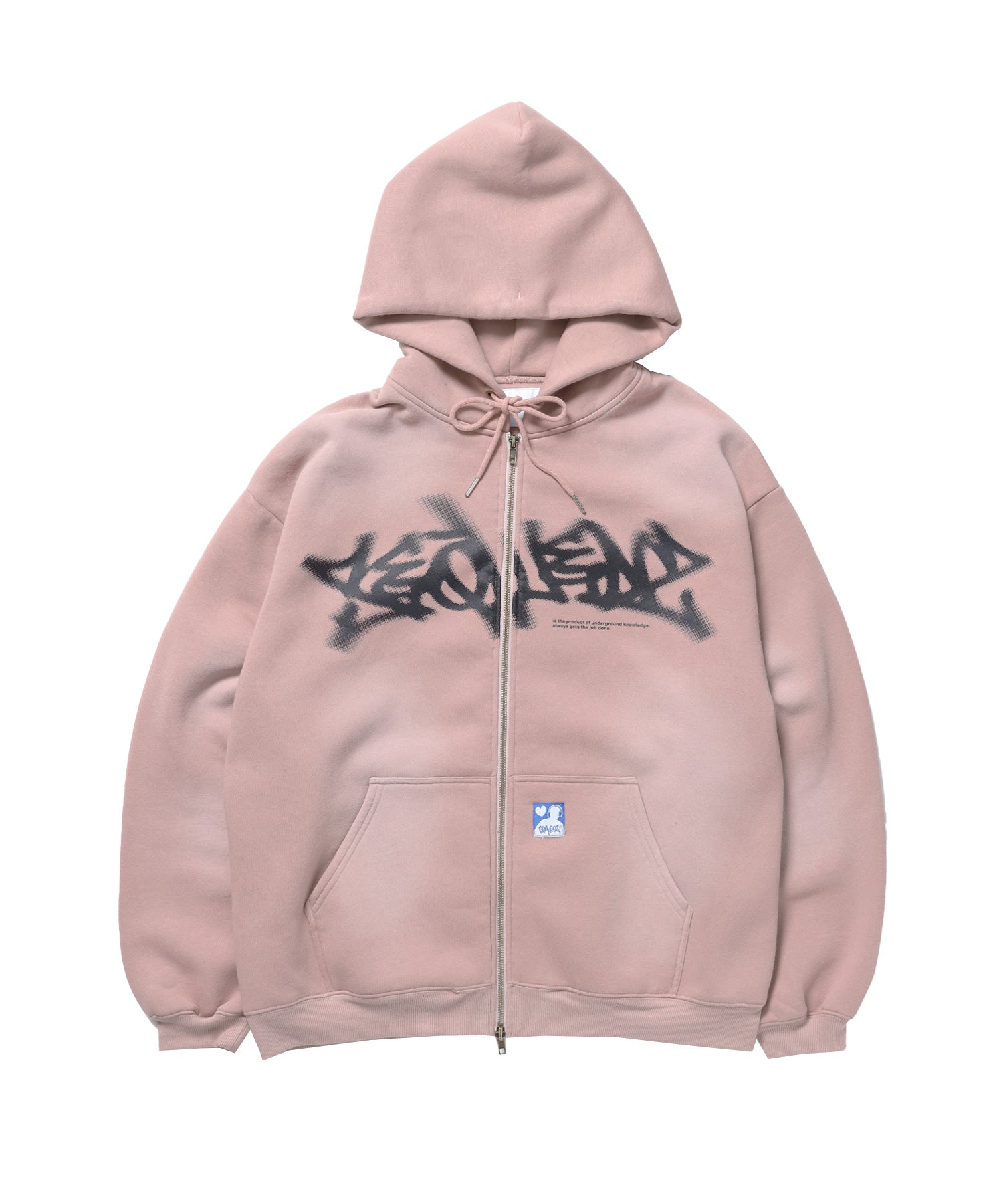 FADE ZIP P/K /フェード フルジップ オーバーサイズ ヴィンテージライク センターロゴ 裏起毛 ピンク ≪SET UP着用可能≫