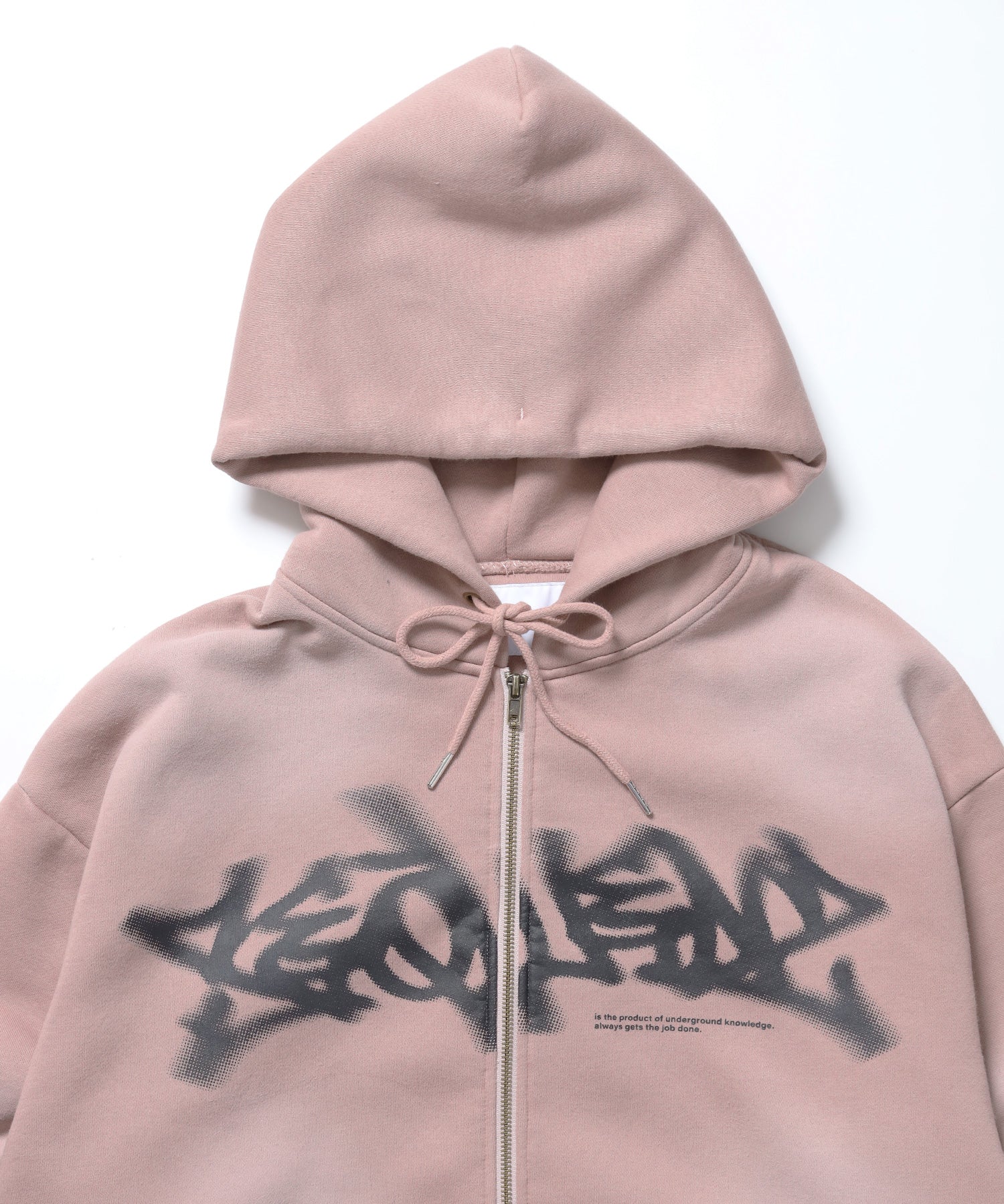 FADE ZIP P/K /フェード フルジップ オーバーサイズ ヴィンテージライク センターロゴ 裏起毛 ピンク ≪SET UP着用可能≫